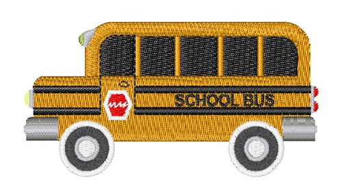 School Bus Machine Embroidery Design