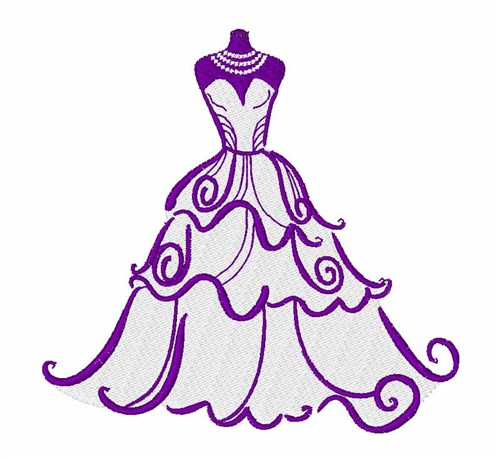 Wedding Dress Machine Embroidery Design