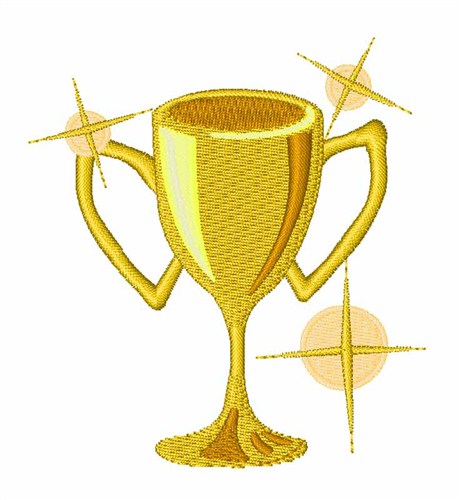 Gold Trophy Machine Embroidery Design