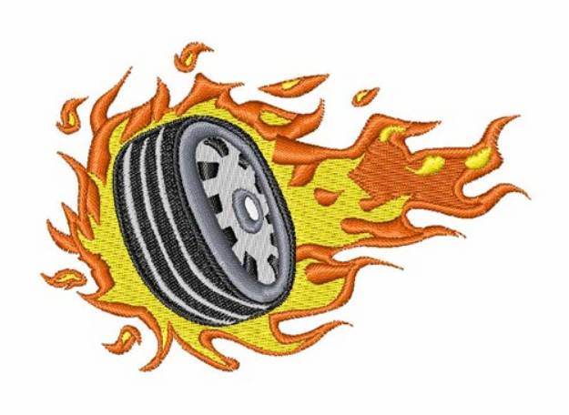 Picture of Burning Tire Machine Embroidery Design