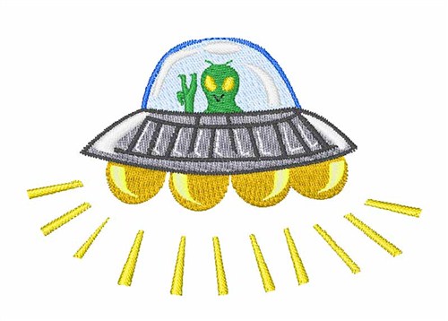 Alien Spaceship Machine Embroidery Design