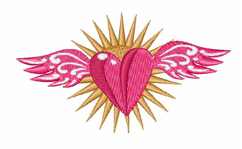 Heart & Wings Machine Embroidery Design