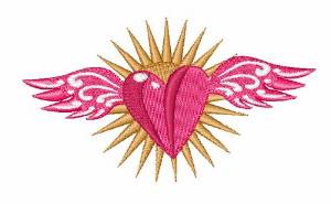 Picture of Heart & Wings Machine Embroidery Design
