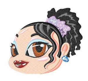 Picture of Princess Girl Head Machine Embroidery Design