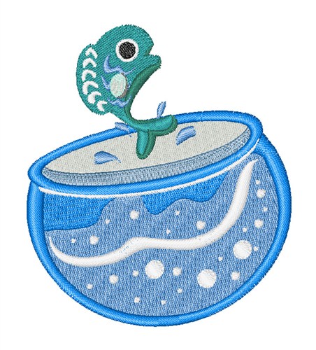 Fish Bowl Machine Embroidery Design