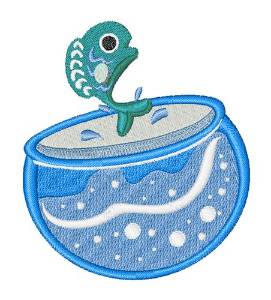 Picture of Fish Bowl Machine Embroidery Design