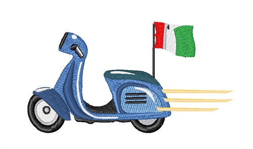 Italian Scooter Machine Embroidery Design
