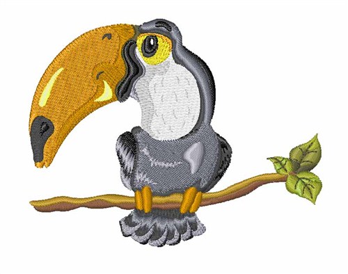 Perched Toucan Machine Embroidery Design