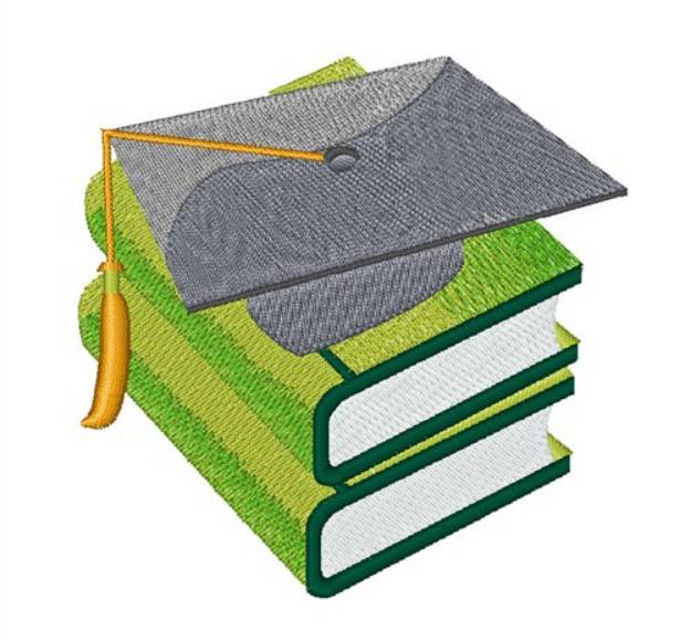Picture of Graduation Cap & Books Machine Embroidery Design