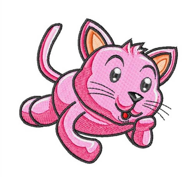 Picture of Pink Cat Machine Embroidery Design