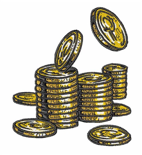 Gold Coins Machine Embroidery Design