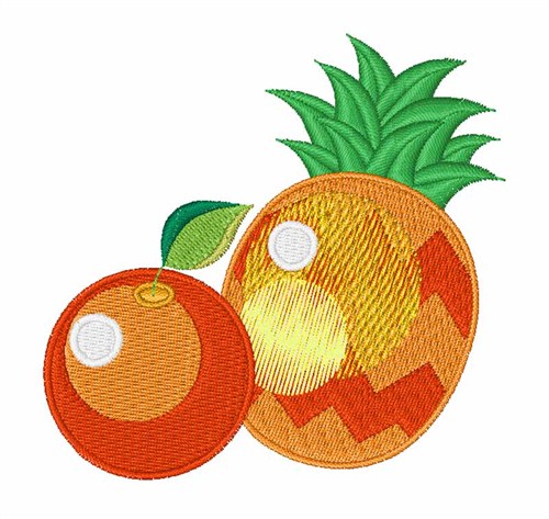 Orange & Pineapple Machine Embroidery Design