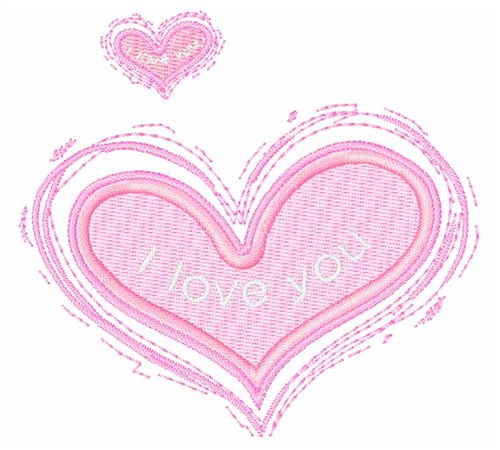Pink Hearts Machine Embroidery Design