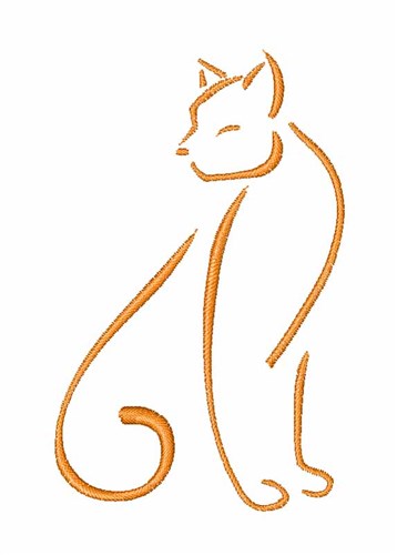 Cat Outline Machine Embroidery Design