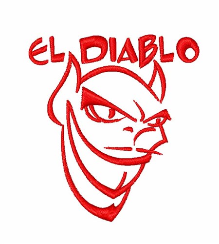 El Diablo Head Machine Embroidery Design