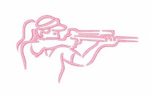 Picture of Woman Marksman Machine Embroidery Design