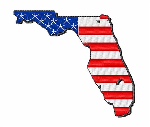 Florida State Map Machine Embroidery Design