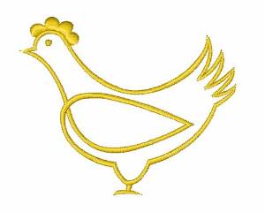 Picture of Hen Outline Machine Embroidery Design