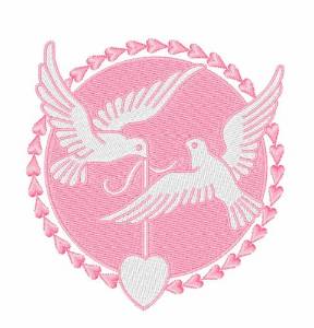 Picture of Doves Heart Machine Embroidery Design