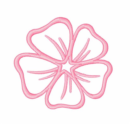 Flower Outline Machine Embroidery Design
