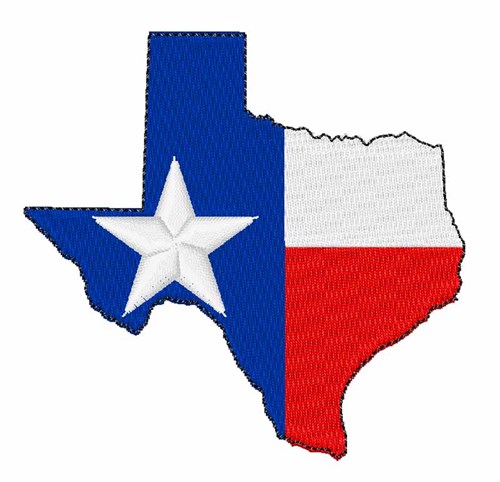 Texas State Flag Machine Embroidery Design