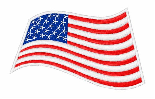 Waving American Flag Machine Embroidery Design
