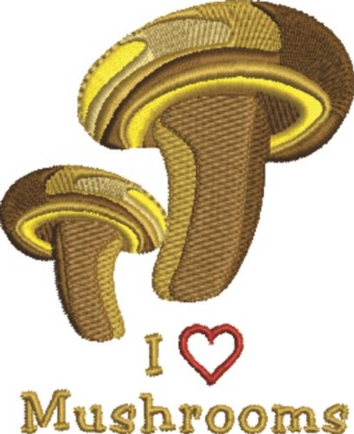 Picture of Love Mushrooms Machine Embroidery Design