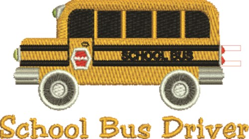 School Bus Driver Machine Embroidery Design