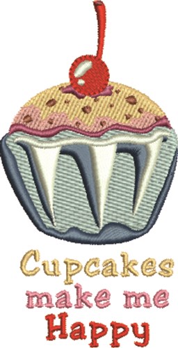 Happy Cupcakes Machine Embroidery Design