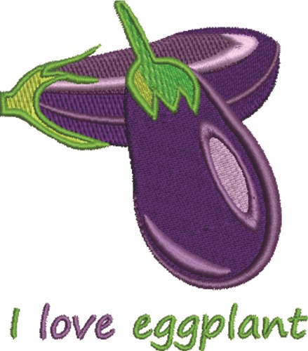 Love Eggplant Machine Embroidery Design