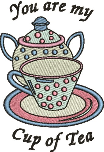 Cup Of Tea Machine Embroidery Design