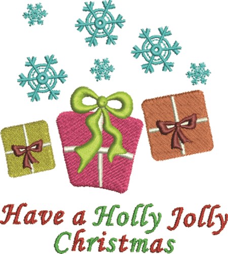 Holly Jolly Christmas Machine Embroidery Design
