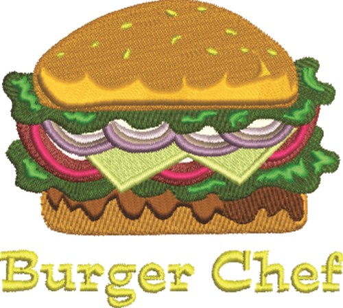 Burger Chef Machine Embroidery Design