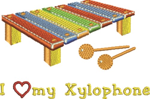 Love My Xylophone Machine Embroidery Design