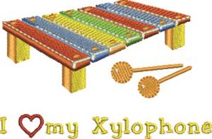Picture of Love My Xylophone Machine Embroidery Design