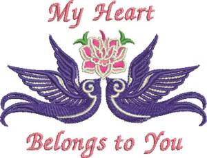 Picture of My Heart Doves Machine Embroidery Design