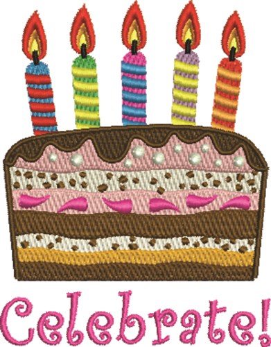 Celebrate Cake Machine Embroidery Design