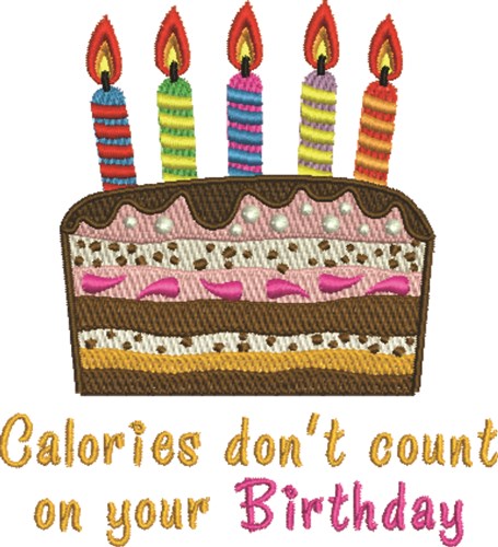 Calories Dont Count Machine Embroidery Design