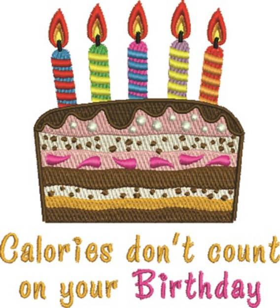 Picture of Calories Dont Count Machine Embroidery Design