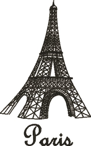 Eiffel Tower Machine Embroidery Design