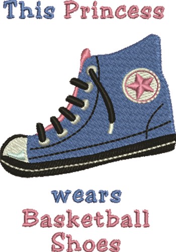 Wears Basketball Shoes Machine Embroidery Design