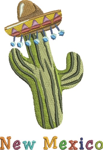 New Mexico Cactus Machine Embroidery Design
