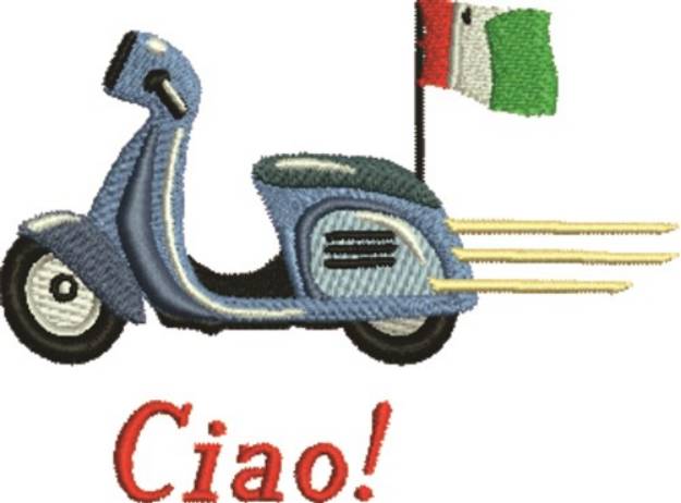 Picture of Ciao Scooter Machine Embroidery Design
