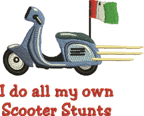 Scooter Stunts Machine Embroidery Design