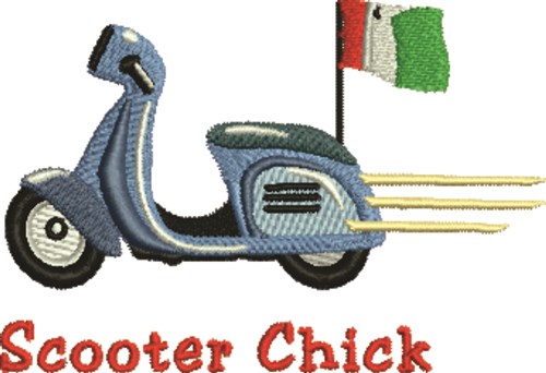 Scooter Chick Machine Embroidery Design