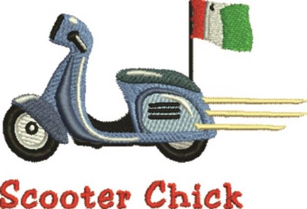 Picture of Scooter Chick Machine Embroidery Design