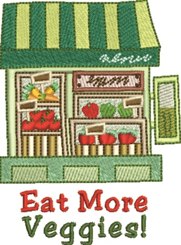 Eat More Veggies Machine Embroidery Design
