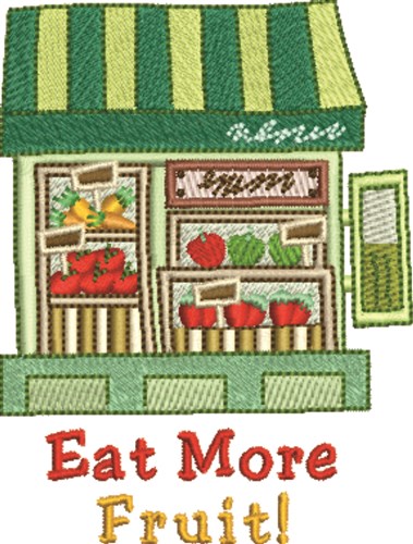 Eat More Fruit Machine Embroidery Design