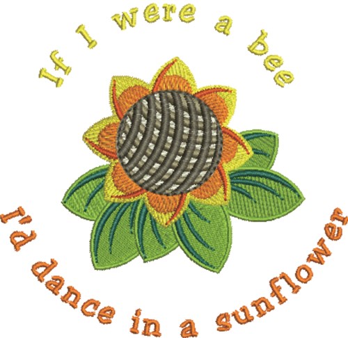 Sunflower Bee Machine Embroidery Design