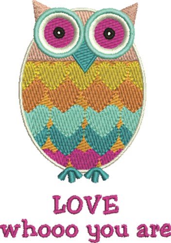 Love Whooo Machine Embroidery Design